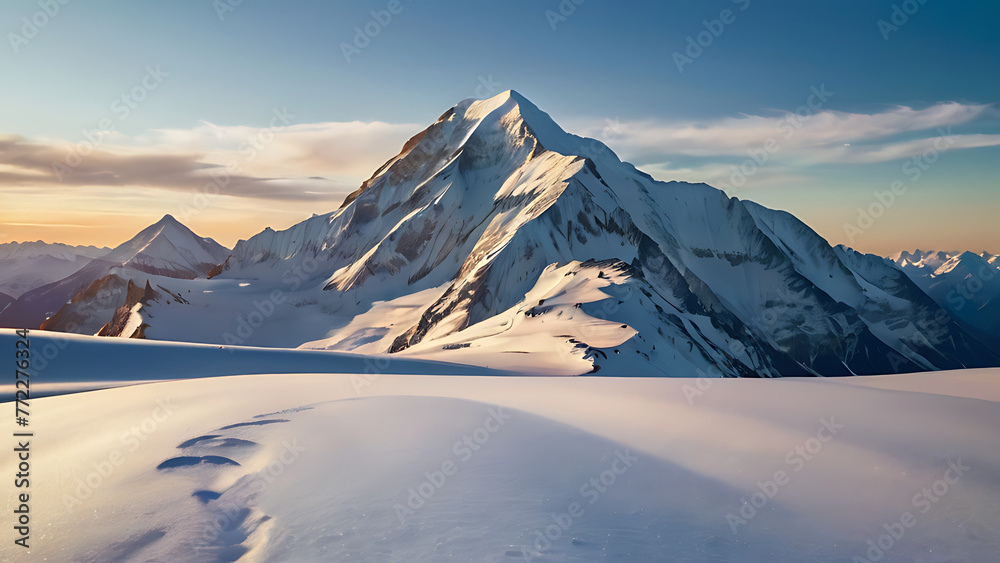 sunrise in the mountains,winter mountain landscape