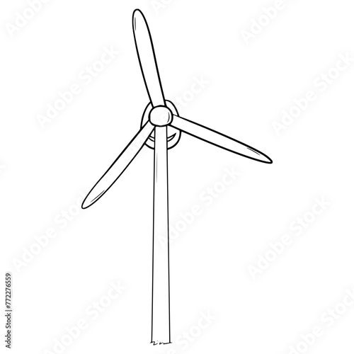 modern windmill illustration hand drawn outline vector