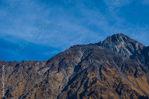 Scenic image of Kazbegi Mountain in the Mtskheta-Mtianeti region of Georgia photo