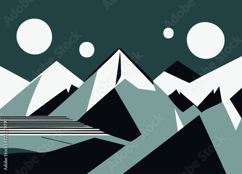 Vector of a mountain landscape