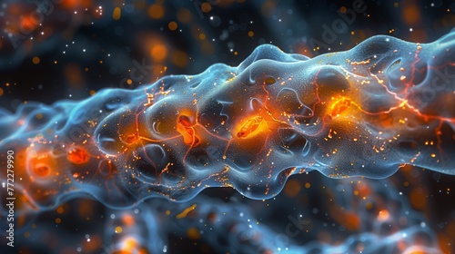 Synaptic Transmission in the Human Nervous System Visualization photo