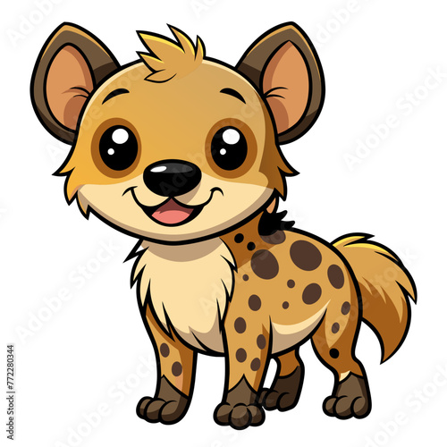Playful Hyena  Adorable Vector Cartoon Illustration