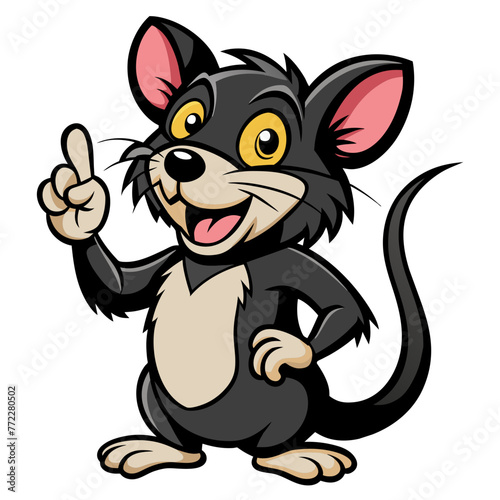 Whimsical Rat Finger: Intriguing Vector Illustration