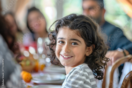 Portrait of a family member at a family gathering happy faces