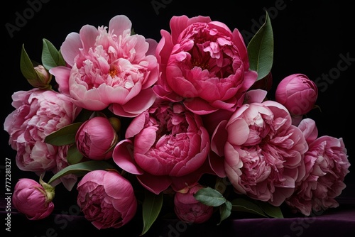Tantalizing Rose wine peonies. Drink alcohol glass. Generate AI