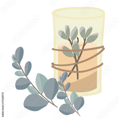 Scented candle flat design set