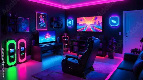 Radiant Realm Neon Gaming Awesomeness photo