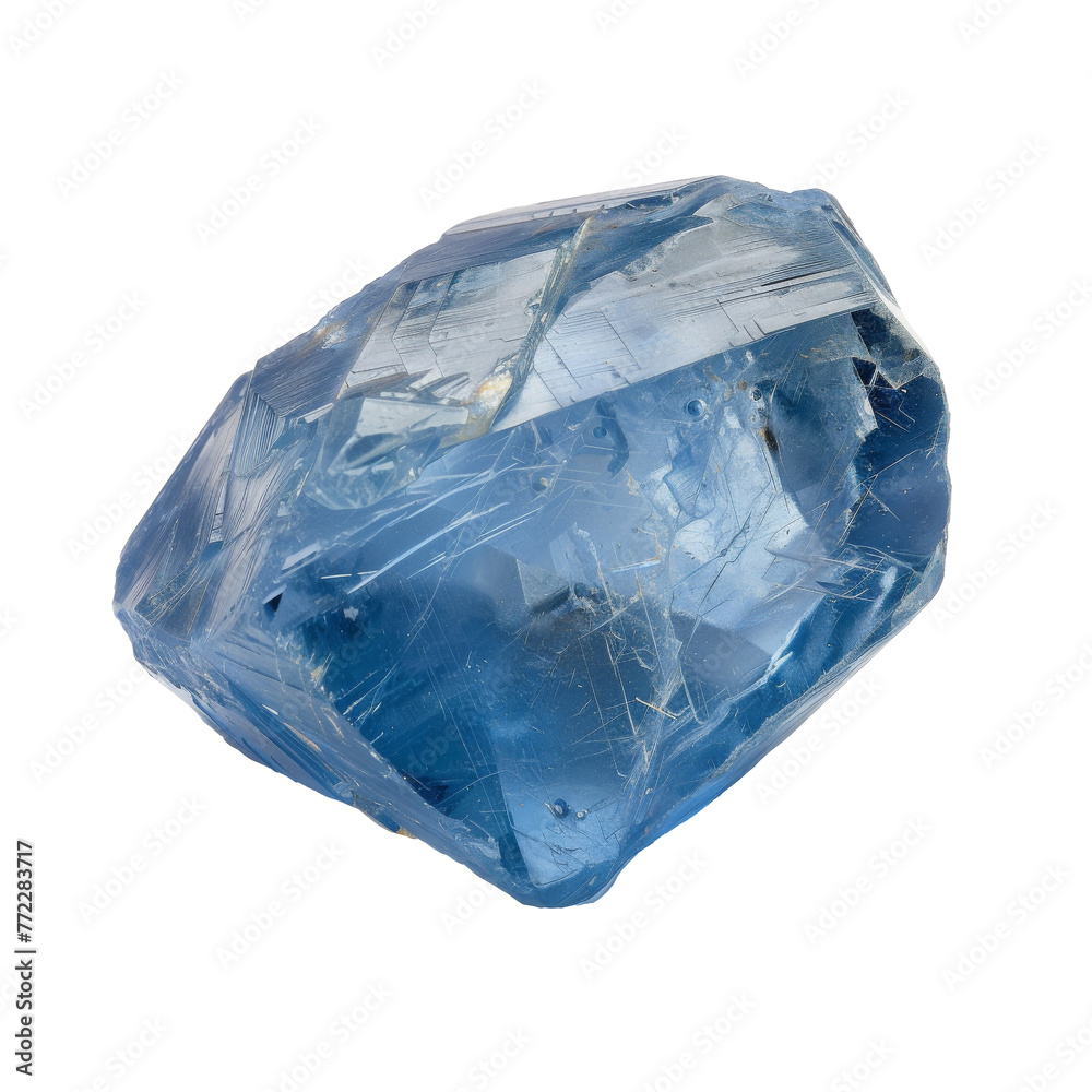 Fototapeta premium Blue sapphire Gemstone Close-Up Isolated