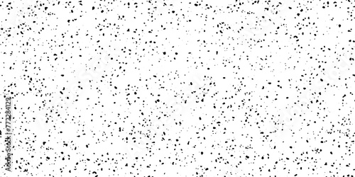 Speckled gritty noise grain pattern overlay. Rough distress grunge black paper gradient. Speckle grit white dust vintage grainy background. Old retro wall spray graphic texture vector illustration