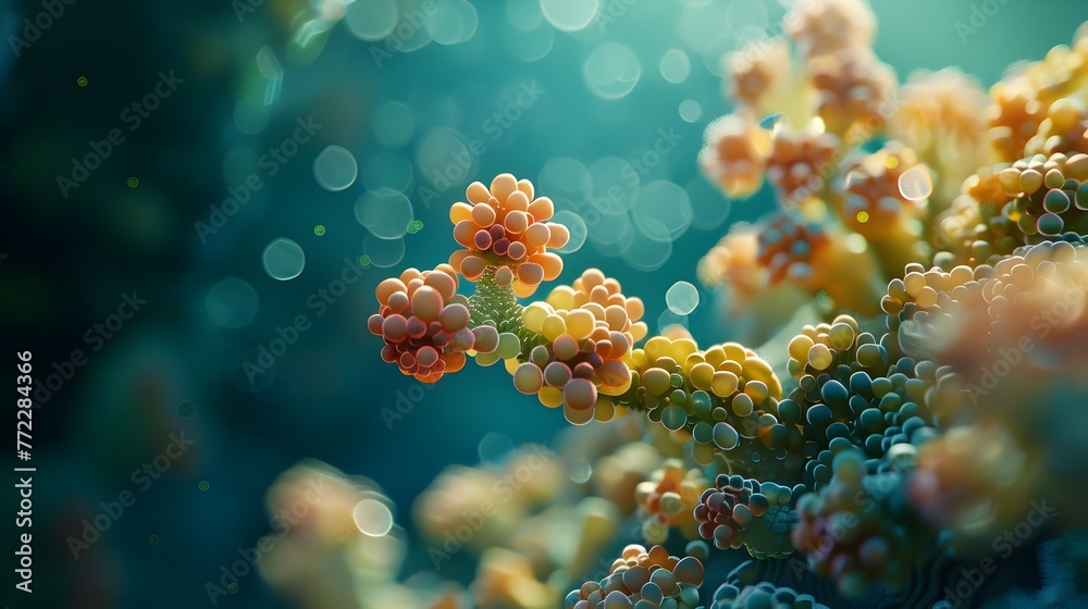 Fototapeta premium Vibrant Floral Closeup of Blooming Flowers in a Natural Garden Setting