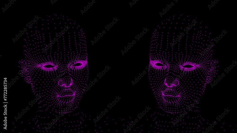 Talking 3D mesh attractive pretty girls. Women with grid texture speaks realistically. 3D animation. Talking 3D mesh attractive pretty girls. Women with grid texture speaks realistically. 3D animation.