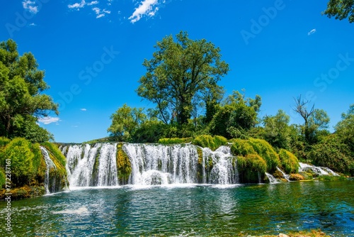 Scenic view of the Kocusa Waterfall in Bosnia and Herzegovina.