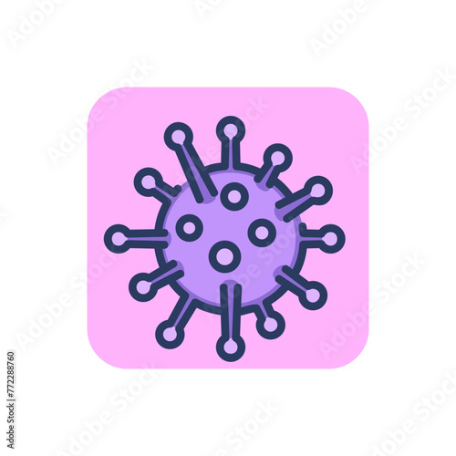 Bacteria and germs thin line icon. Microbe, virus, biology outline sign. Healthcare and virology concept. Vector illustration symbol element for web design and apps