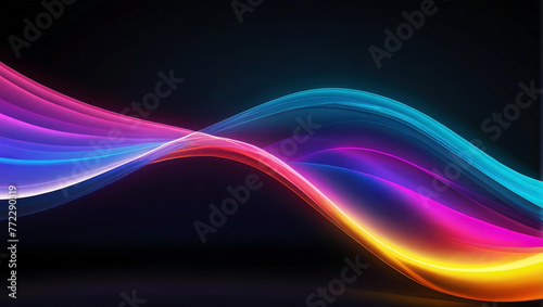 Data technology abstract futuristic pink and blue wave background. © Jare
