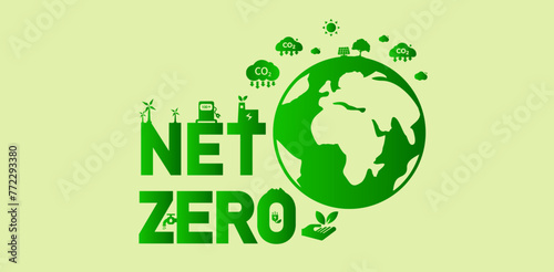 Net zero and carbon neutral concepts Net zero greenhouse gas emissions target with green health center icon on opaque white background.
