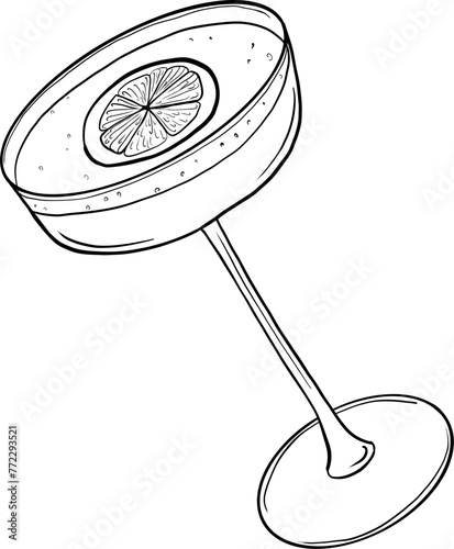 Limoncello sour hand drawn vector sketch illustration 