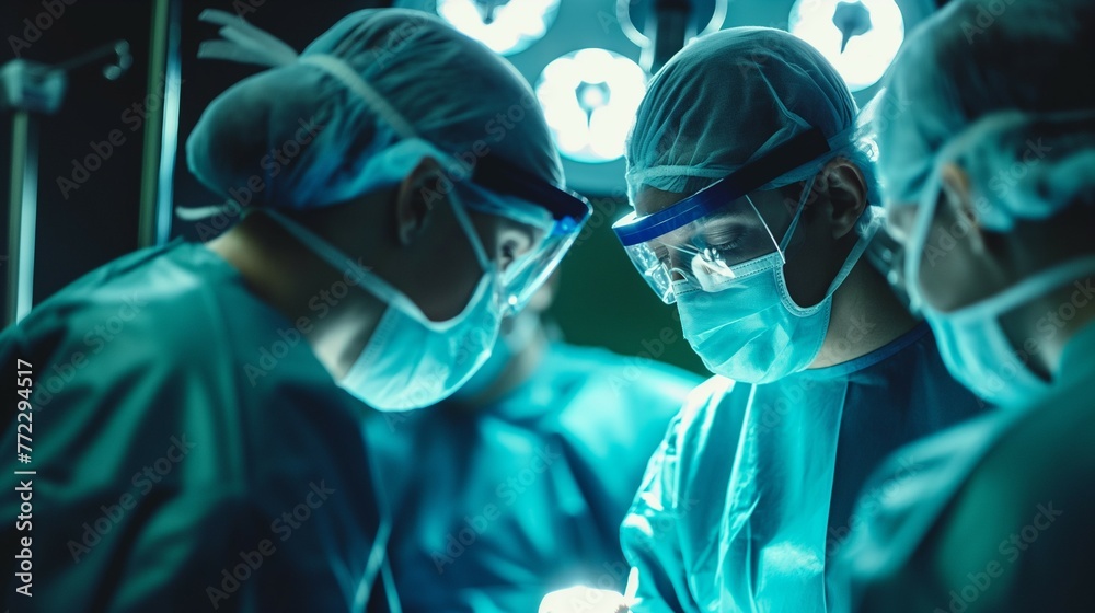 Operating Room Scene: Doctor Conducting Surgery with Intricate Medical Equipment | Precision in Surgical Procedure Operating Room Scene: Doctor Conducting Surgery with Intricate Medical Equipment | Precision in Surgical Procedure