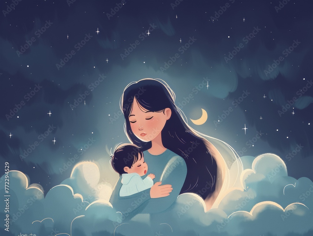A woman is holding a baby in her arms A woman is holding a baby in her arms