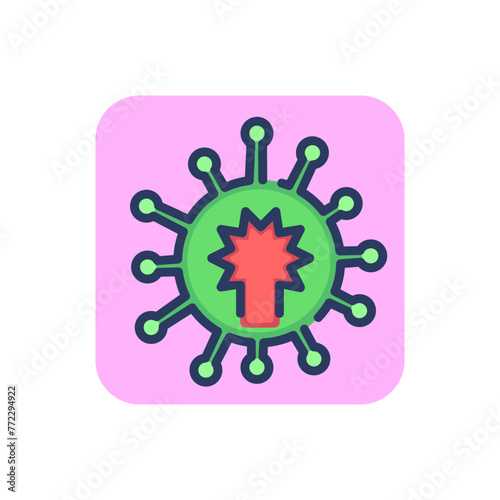 Virus spreading thin line icon. Bacteria, disease, contagiousness outline sign. Healthcare and virology concept. Vector illustration symbol element for web design and apps