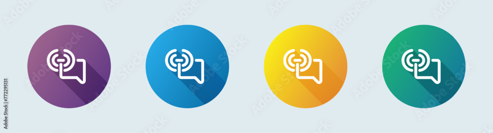 Broadcast channel line icon in flat design style. Chat group signs vector illustration. Broadcast channel line icon in flat design style. Chat group signs vector illustration.