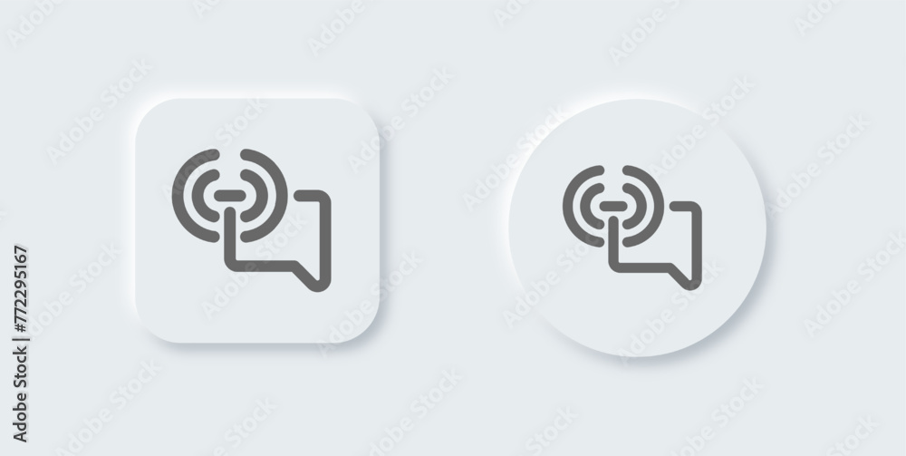 Broadcast channel line icon in neomorphic design style. Chat group signs vector illustration. Broadcast channel line icon in neomorphic design style. Chat group signs vector illustration.