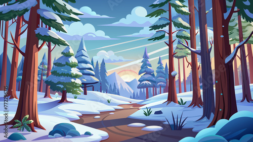 snow forest on background and svg file