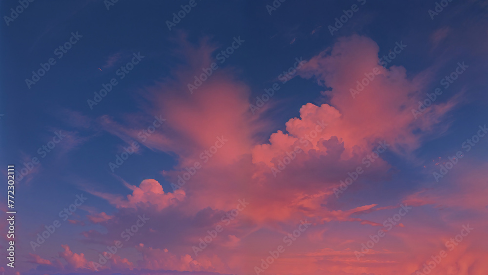 Beautiful clouds with gradient sky color
