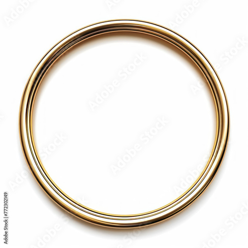 golden frame, golden round frame, wedding ring, white background