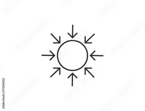 Arrow and point symbolising. Concentration icon , vector illustration.