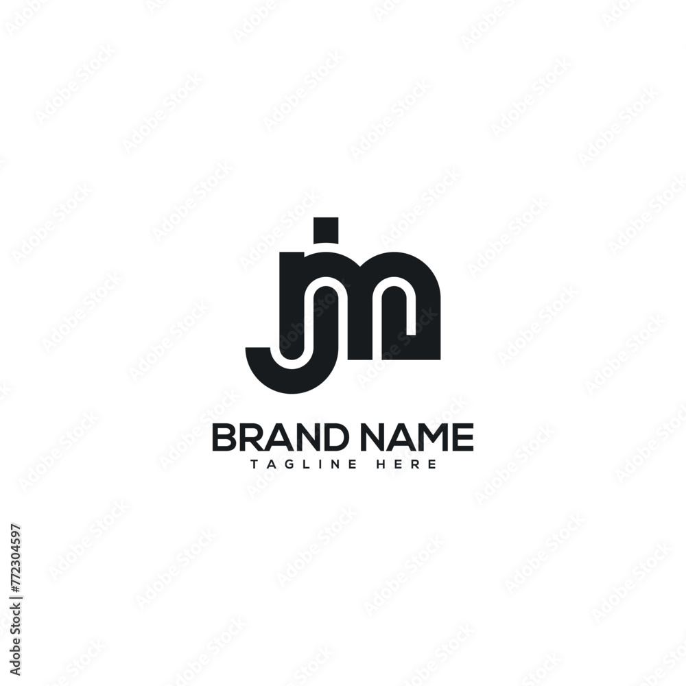 Alphabet monogram letter JM MJ logo design template, Initial vector symbol.