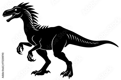 Dinosaur vector art silhouette - vector illustration