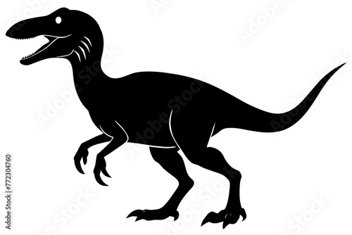 Dinosaur vector art silhouette - vector illustration