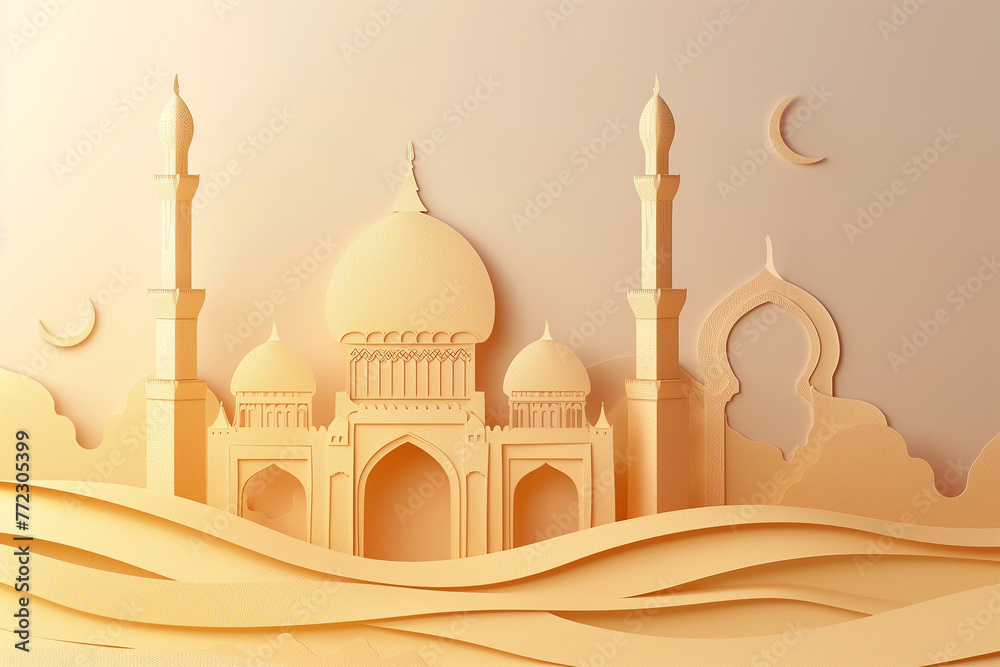 Feast of Ramadan, Eid Mubarak concept, Ramazan Bayrami, social media concept, space for text