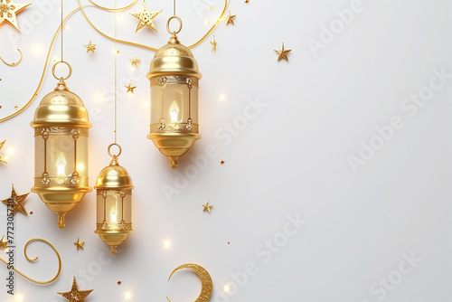Feast of Ramadan, Eid Mubarak concept, Ramazan Bayrami, social media concept, space for text