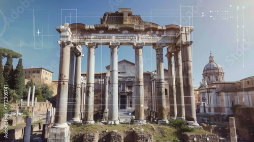 Grand Ancient Building With Numerous Columns