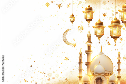 Feast of Ramadan, Eid Mubarak concept, Ramazan Bayrami, social media concept, space for text