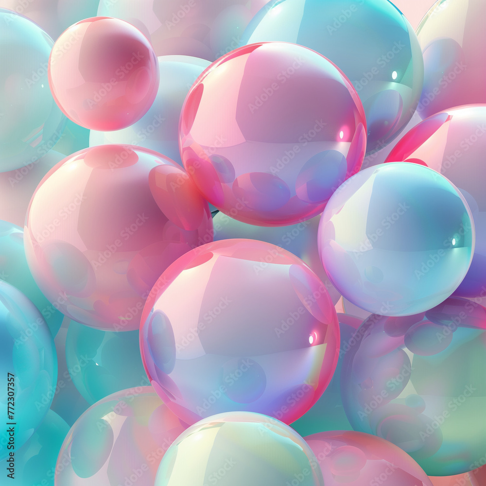 Geometric shapes: Pastel spheres abstract background Geometric shapes: Pastel spheres abstract background
