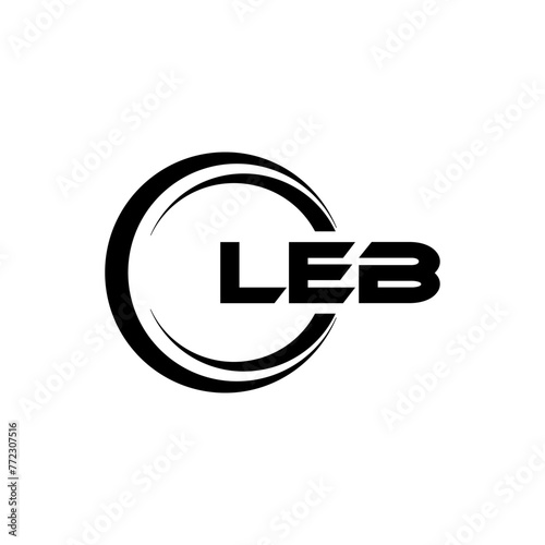 LEB letter logo design in illustration. Vector logo, calligraphy designs for logo, Poster, Invitation, etc. photo