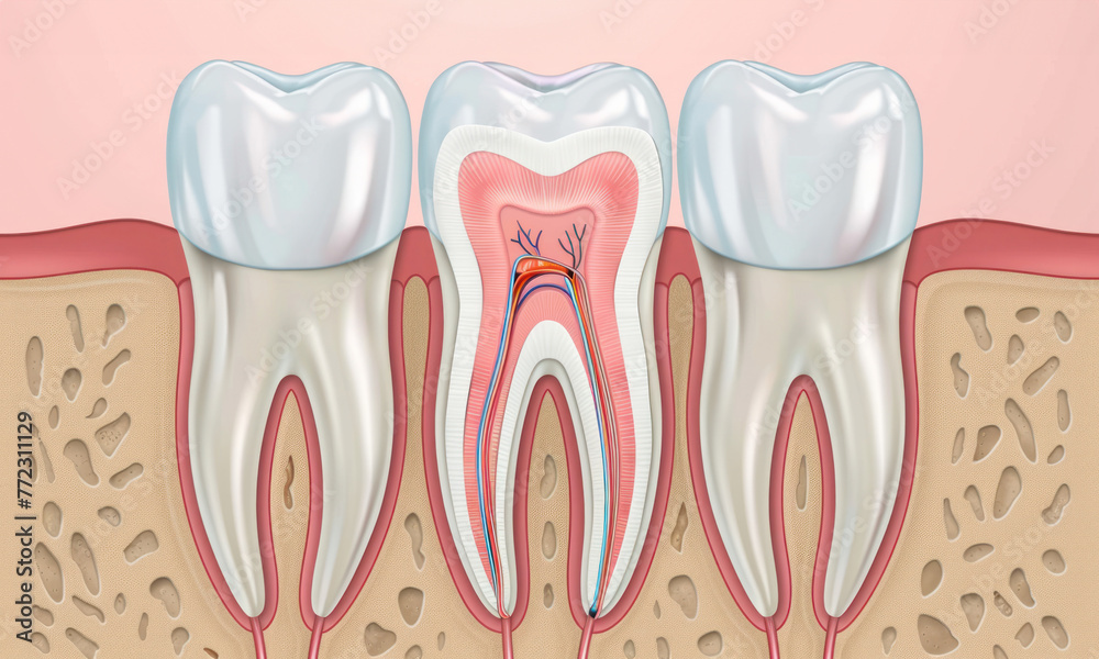 Anatomy of a Tooth: Diagram Showing Tooth and Gum Structure Anatomy of a Tooth: Diagram Showing Tooth and Gum Structure