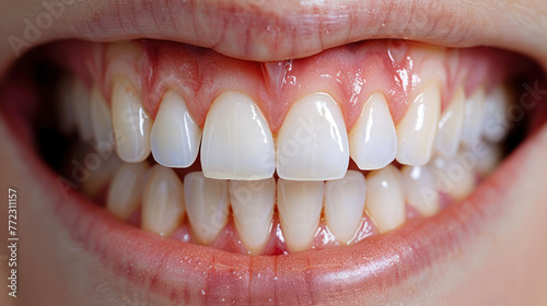 Close Up of a Persons Smile With White Teeth