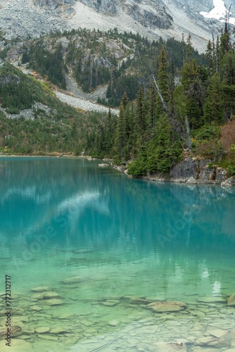 Picturesque landscape featuring Joffre Lake in British Columbia, Canada