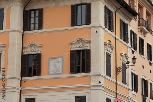 Keats-Shelley House Facade in Rome, Italy photo