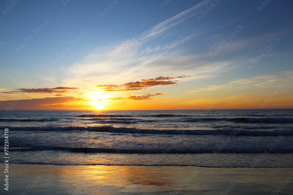 natural background beautiful sunrise over the sea,