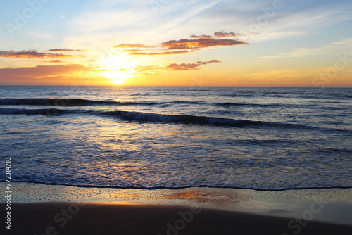 natural background beautiful sunrise over the sea 