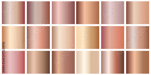 Vector shiny and metalic gradient collection for border, frame, ribbon, label design