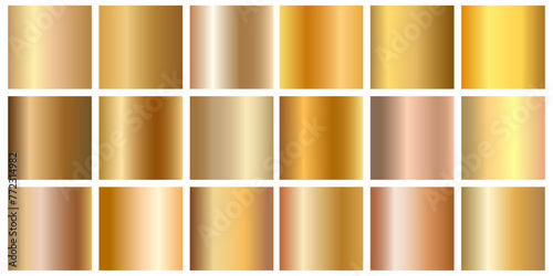 Vector shiny and metalic gradient collection for border, frame, ribbon, label design