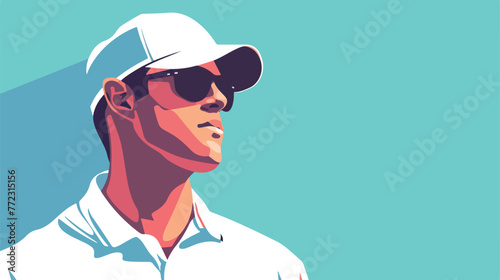 Golf player with cap and sunglasses vector illustration © Quintessa