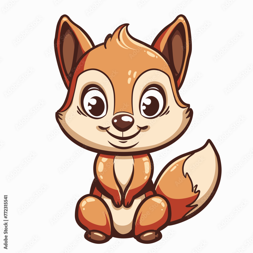Cute cartoon fox isolated on a white background. Vector illustration Cute cartoon fox isolated on a white background. Vector illustration