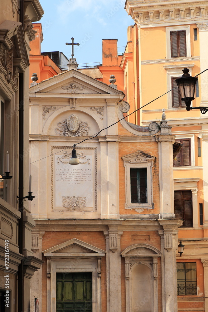 Oratorio del Santissimo Crocifisso Church Facade in Rome, Italy
