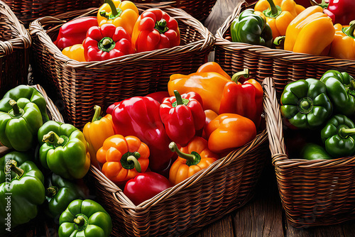Peppers are contained in the basket
